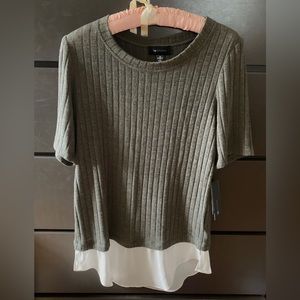 AB Studio Women’s Faux Layered Top Sz M